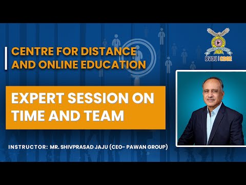 Expert Session on Time and Team by Mr. Shivprasad Jaju (CEO- Pawan Group)