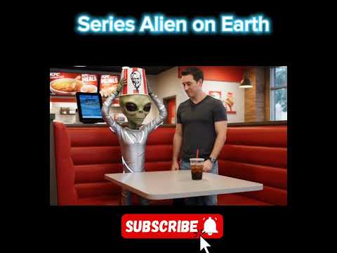 Alien in the KFC shop #alien #usa #america #ai #aivideo #trending #trendingshorts
