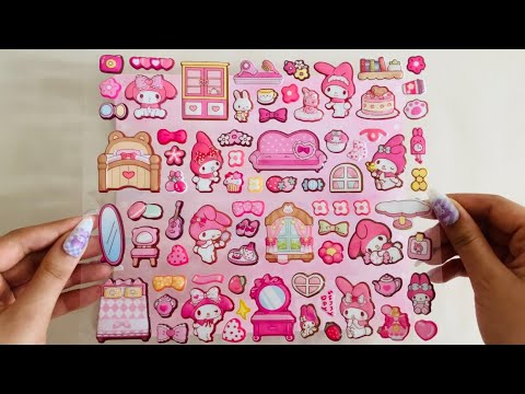 Super Cute My Melody Sticker Book [ASMR]✨🎀 Part 2