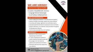 We’re #Hiring || Position:  Electrical Test Engineer (m/f/d)