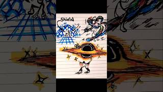 How to draw stickman with ( shield, cosmic, blackhole ) #stickman #drawing #sketch