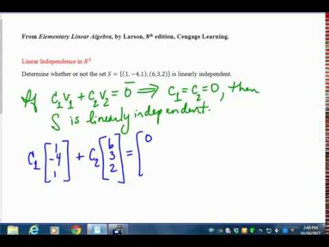 Linear Independence in R^3.