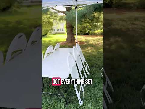 Tent, Table and Chair set up today for our party rental business! #partyrentalbusiness #eventrentals