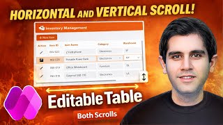 How to Build a Power Apps Gallery with Horizontal & Vertical Scroll | Editable Table