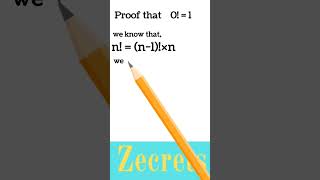 0! = 1 proof 🔥#maths #new #shorts #viral