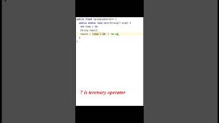 Ternary Operator in java