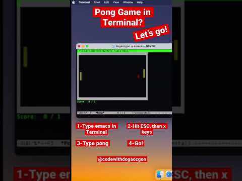 Pong Game in Terminal? Let’s go! #programming #coding #shorts
