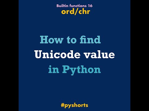 How to: Get Unicode value of a Character #python #shorts