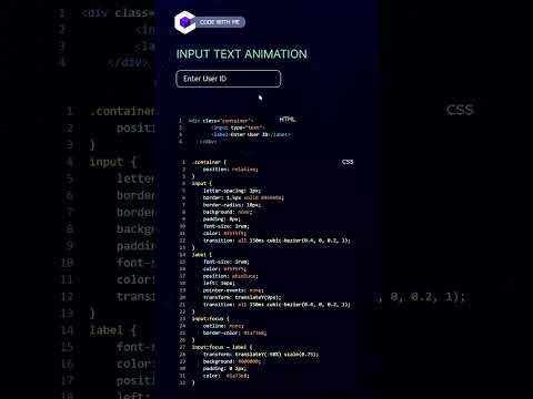 Input Text Animation         #shorts #programming #coding #webdevelopment #webdesign #html #css