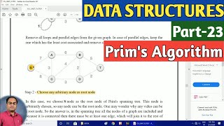 DATA STRUCTURES | Part-23 | Prim's Algorithm