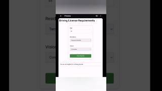 Driving License Requirements html css Javascript code.  #htmltags #html  #htmlcoding #codingislife