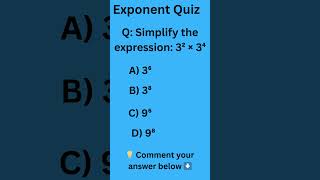 Simplify 3² × 3⁴ | Exponent Rules Explained #MathQuiz #ExponentRules #LearnMath