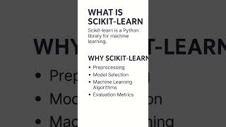 What is Scikit-learn? 🤖 | ML Library in Python Explained in 15 Seconds | #MachineLearning #Shorts