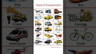 Types of vehicles#transport names #English with Maryam