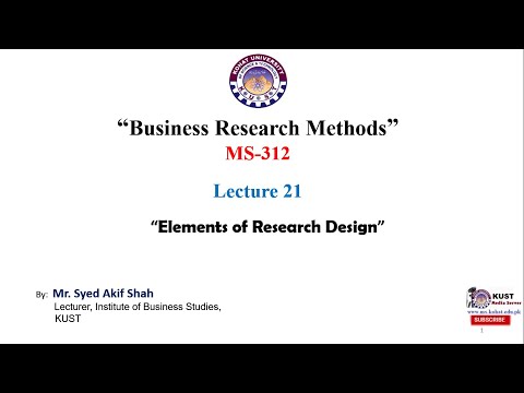 Elements of research design: Purpose of study | Type of investigation
