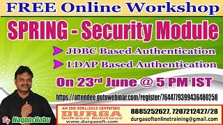 FREE Online Workshop on SPRING - Security Module in DURGASOFT