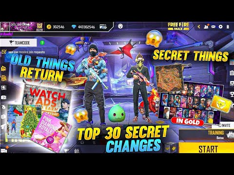 TOP 30 SECRET 🤫 CHANGES AFTER OB39 UPDATE - Garena free fire