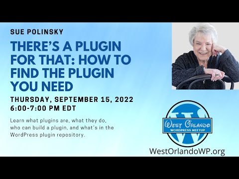 Sue Polinsky - There's A Plugin For That: How To Find The Plugin You Need