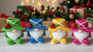 Crochet Christmas Gift / Decorations ⊹ Adorable Gnomes Crochet ⊹ Easy Crochet Christmas Ornament