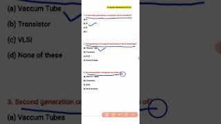 Computer Generations MCQ | Top Computer Fundamental MCQ Questions with Answers #3 #shorts