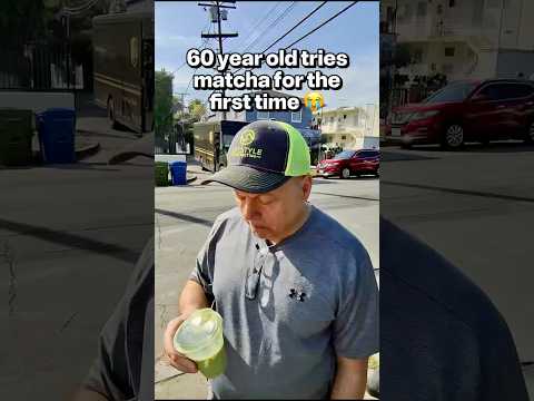 i think he HATED it 😪 #matcha #losangeles #elderly #matchalatte