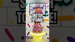 FROM SKETCH TO CAKE! This was so FUN! 🤩 #cake #cakedecorating