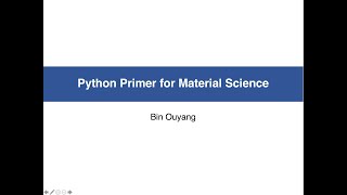 Python primer for computational materials science (1)