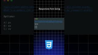 Which unit scales font with screen size? #ResponsiveDesign #CSSQuiz #FrontendBasics #devforall