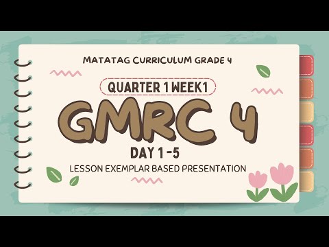 GMRC 4 - MATATAG -  Quarter 1 Week 1:  Complete - LE Based