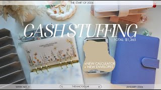 FIRST CASH STUFFING 2026 | jan week 1 | new calculator ! ♡