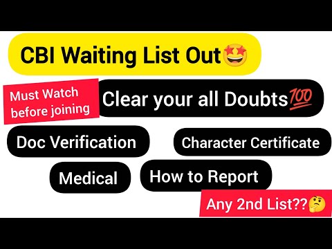 CBI CO Waiting List Out🤩|Clear your all Queries|Any 2nd Waiting List??|How to Report in Manipal 