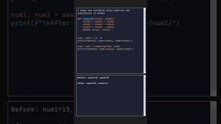 Python Swap Variables: Add & Subtract Trick! #coding #python