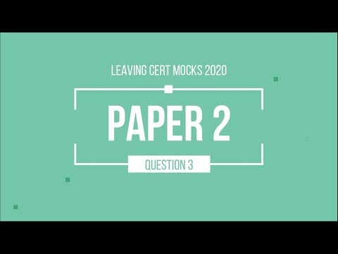 Leaving Cert Maths Higher - DEB 2020 Mocks Paper 2 Q3