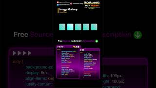 Image Gallery HTML CSS JS #programmingwithkrishna #html #css #cssanimation #js #javatutorial #python