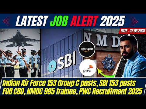 Top 5 Job Updates: Indian Airforce Group C, SBI CBO, NMDC 995 Vacancies 2025| Job Hunter Hindi Ep. 7