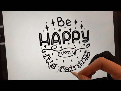 BeHappy Lettering Art Timelapse Process Procreate+Adobe Illustrator