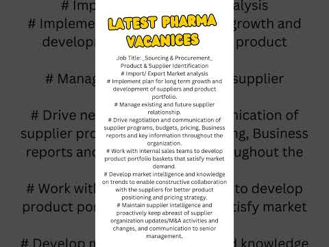 Latest pharma vacancy [ Apply Fast ] 5  #shorts