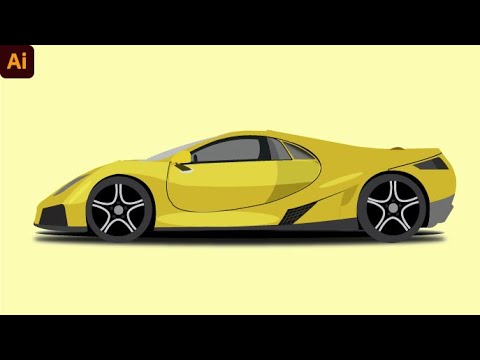 Adobe Illustrator Tutorial - How to Draw Flat Vector Car.
