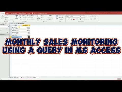 Monthly sales monitoring using a query in MS Access | getting month and year in a date/time field.