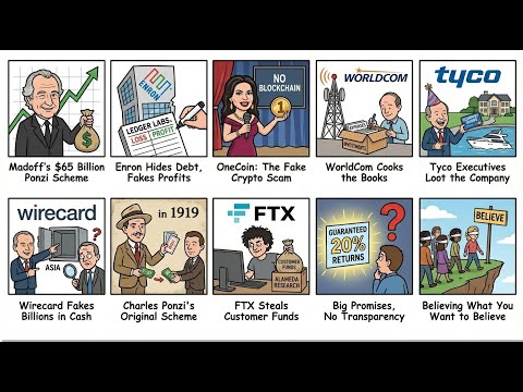 The Worst Financial Scams Ever Explained Like You're 5  | Madoff, Enron, FTX & Crypto Frauds