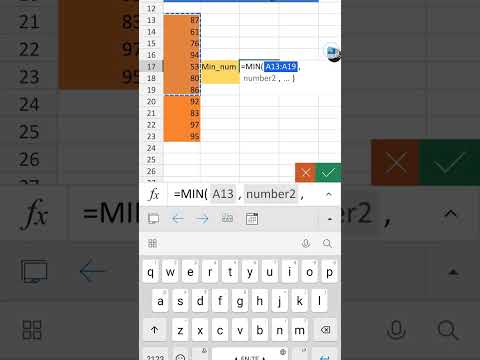 Excel basics Finding minumum number in excel sheet #excel #shorts #exceltutorial #earnmoneyonline