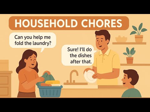 Household Chores English Conversation | Listen and Repeat – Daily Routine Speaking Practice
