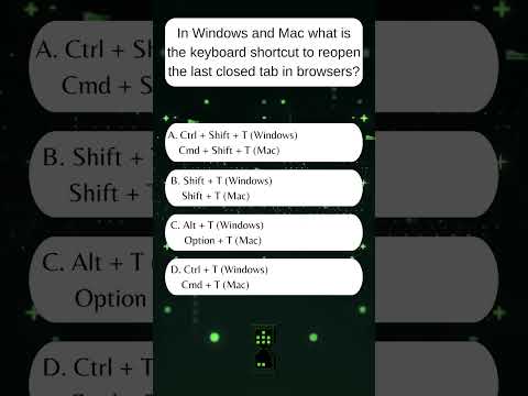 In Windows and Mac what is the keyboard shortcut to reopen the last closed tab in browsers?