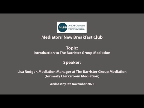 Mediators' New Breakfast Club - 8th November 23