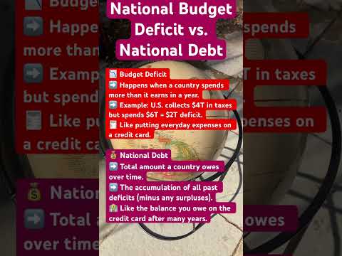 🇺🇸 National Budget Deficit vs. National Debt #deficit #taxes  #nationaldebt #bonds #treasuries