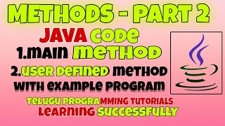 FUNCTIONS and METHODS part 2 by Telugu programming tutorial learning successfully