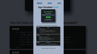 Age Calculator | CSS Tips and Tricks 🔥 #css #coding #shorts #webdesign #cssshorts #viral #hindi #js