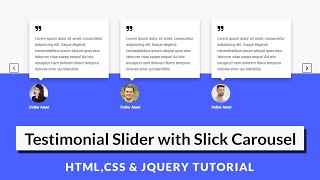 Testimonial Carousel With Slick Carousel, Review Slider | HTML,CSS & JQUERY TUTORIAL