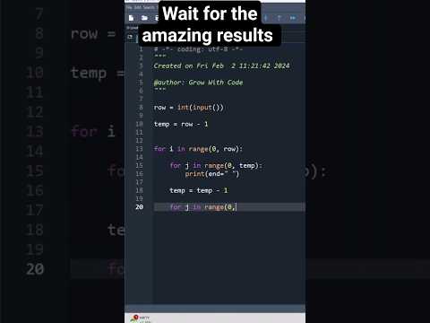 Star Pattern in Python Programming. #programmingshots #viral