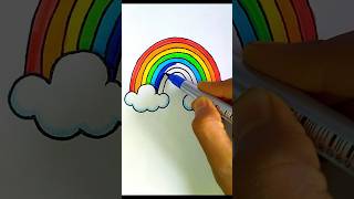 Easy Rainbow Drawing and colouring 🖌️🌈#shorts